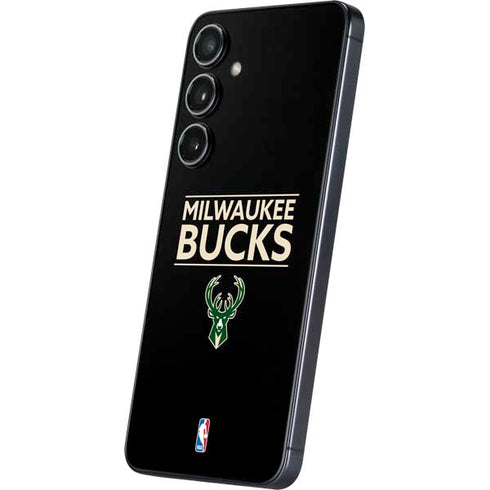 NBA Milwaukee Bucks Standard - Black Galaxy S25 Skin